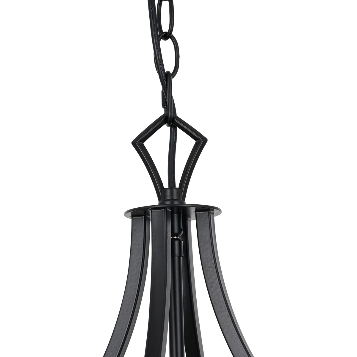 21.7“ French Manor Black Candle Square Lantern Entry Chandelier