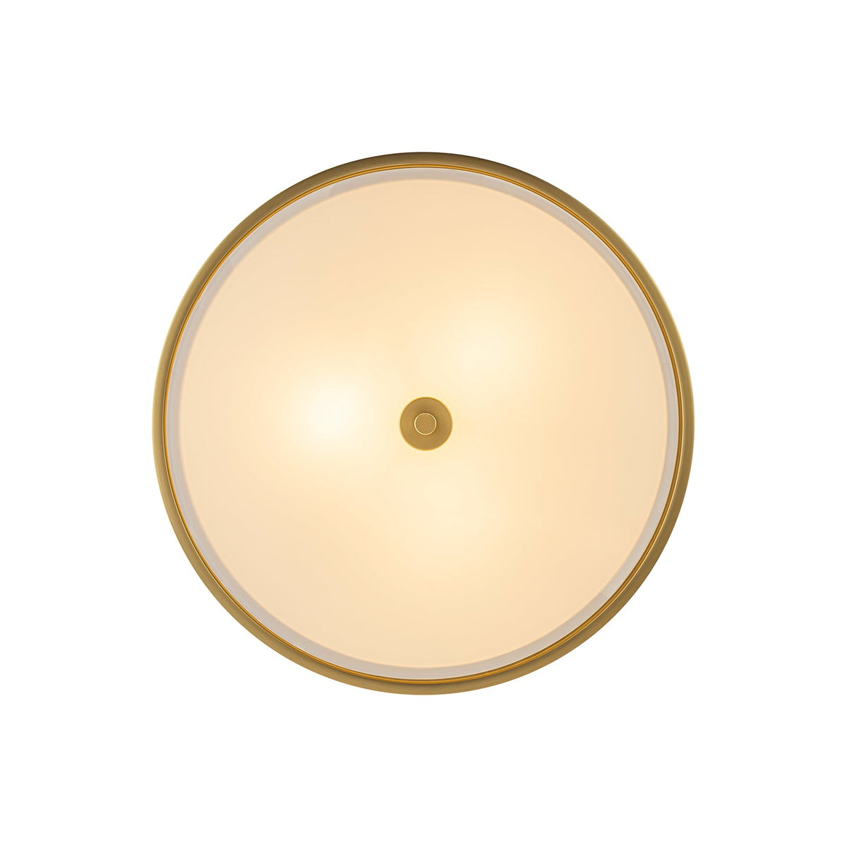 3-Light Brass White Fabric Drum Cage Semi Flush Mount
