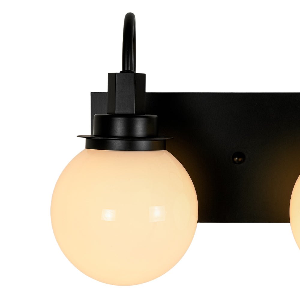 3-Light Shine Opal Glass Globe Bathroom Vanity Wall Sconce