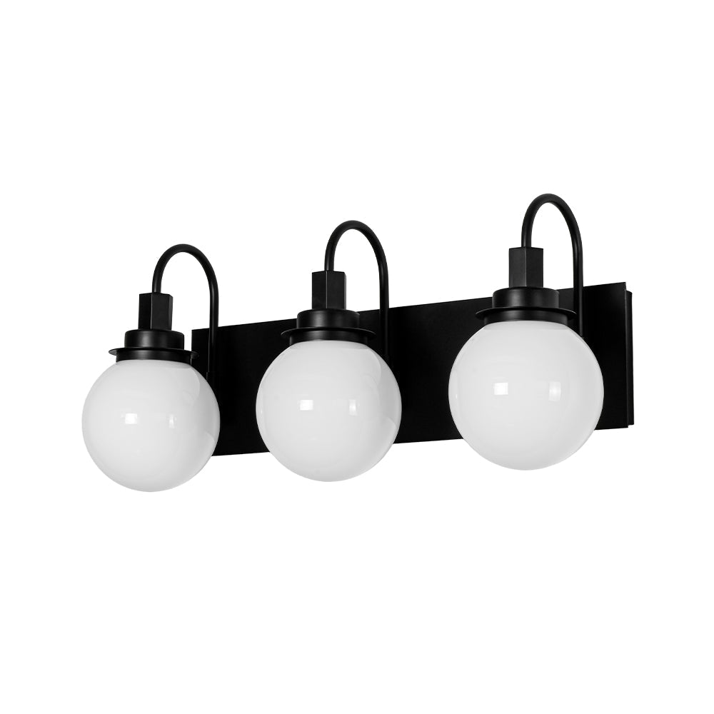 3-Light Shine Opal Glass Globe Bathroom Vanity Wall Sconce