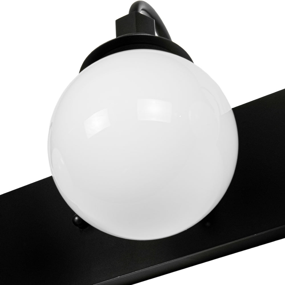 3-Light Shine Opal Glass Globe Bathroom Vanity Wall Sconce