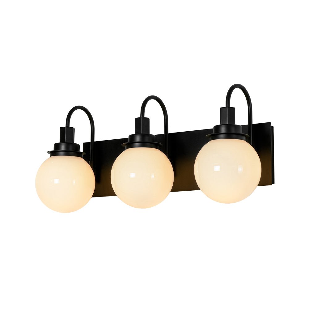 3-Light Shine Opal Glass Globe Bathroom Vanity Wall Sconce