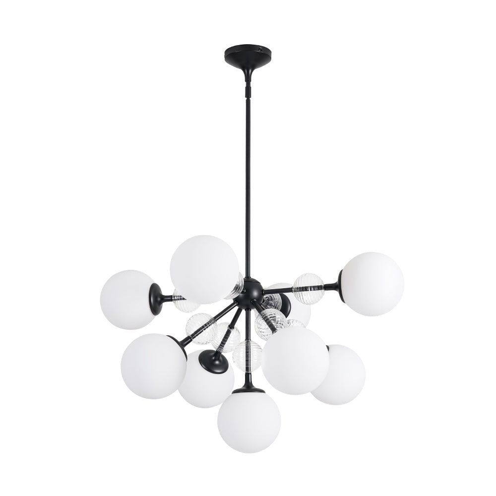 9-Light Tiered Sputnik Glass Globe Bubble Chandelier