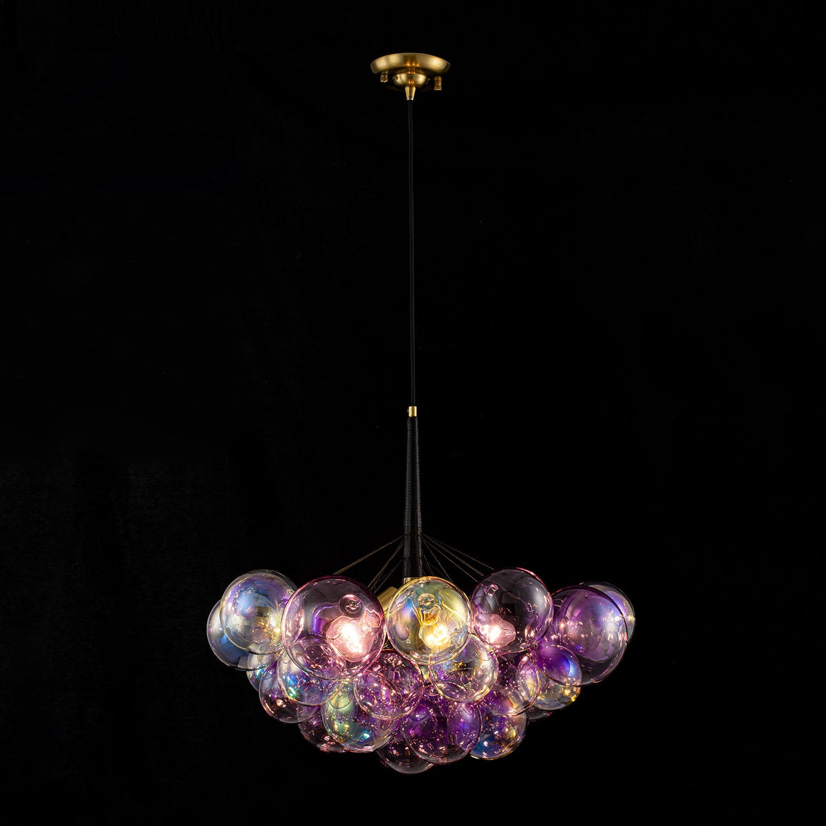 Barbie Cluster Sharp Pink Purple Glass Bubble Chandelier