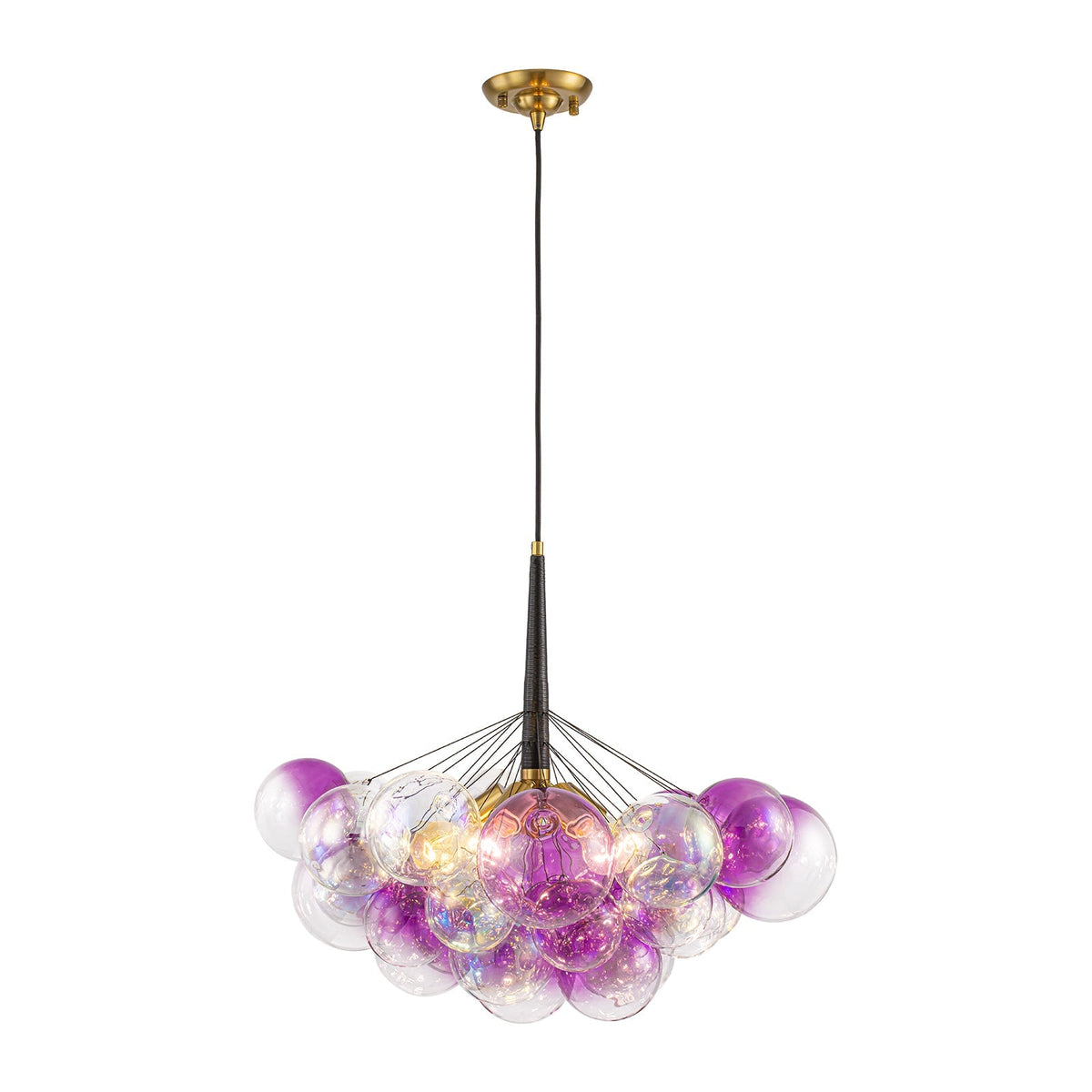 Barbie Cluster Sharp Pink Purple Glass Bubble Chandelier
