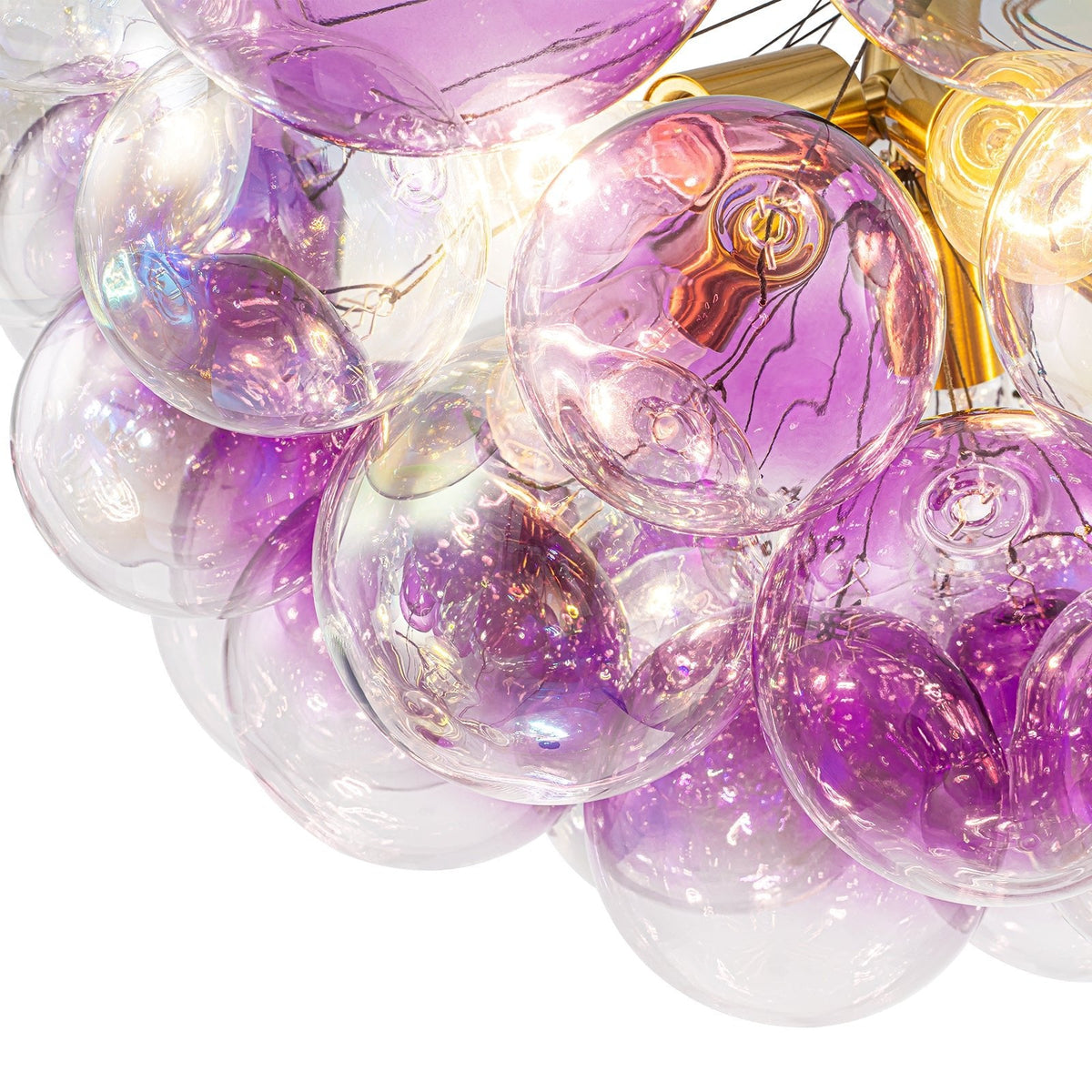 Barbie Cluster Sharp Pink Purple Glass Bubble Chandelier