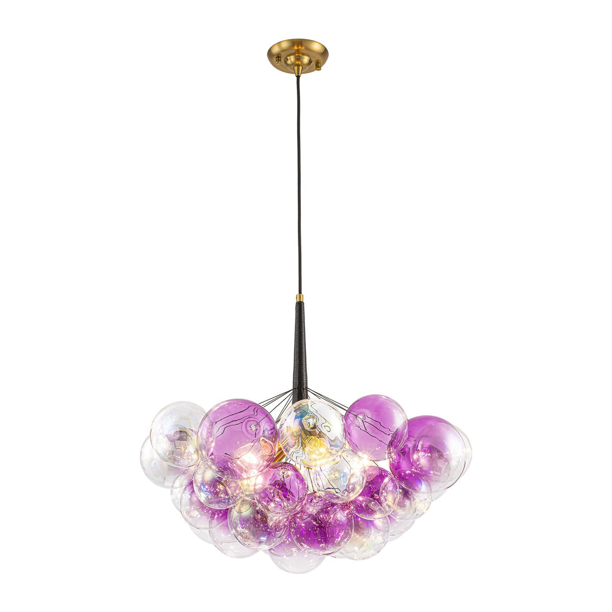 Barbie Cluster Sharp Pink Purple Glass Bubble Chandelier
