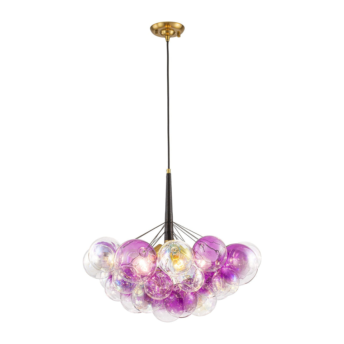 Barbie Cluster Sharp Pink Purple Glass Bubble Chandelier