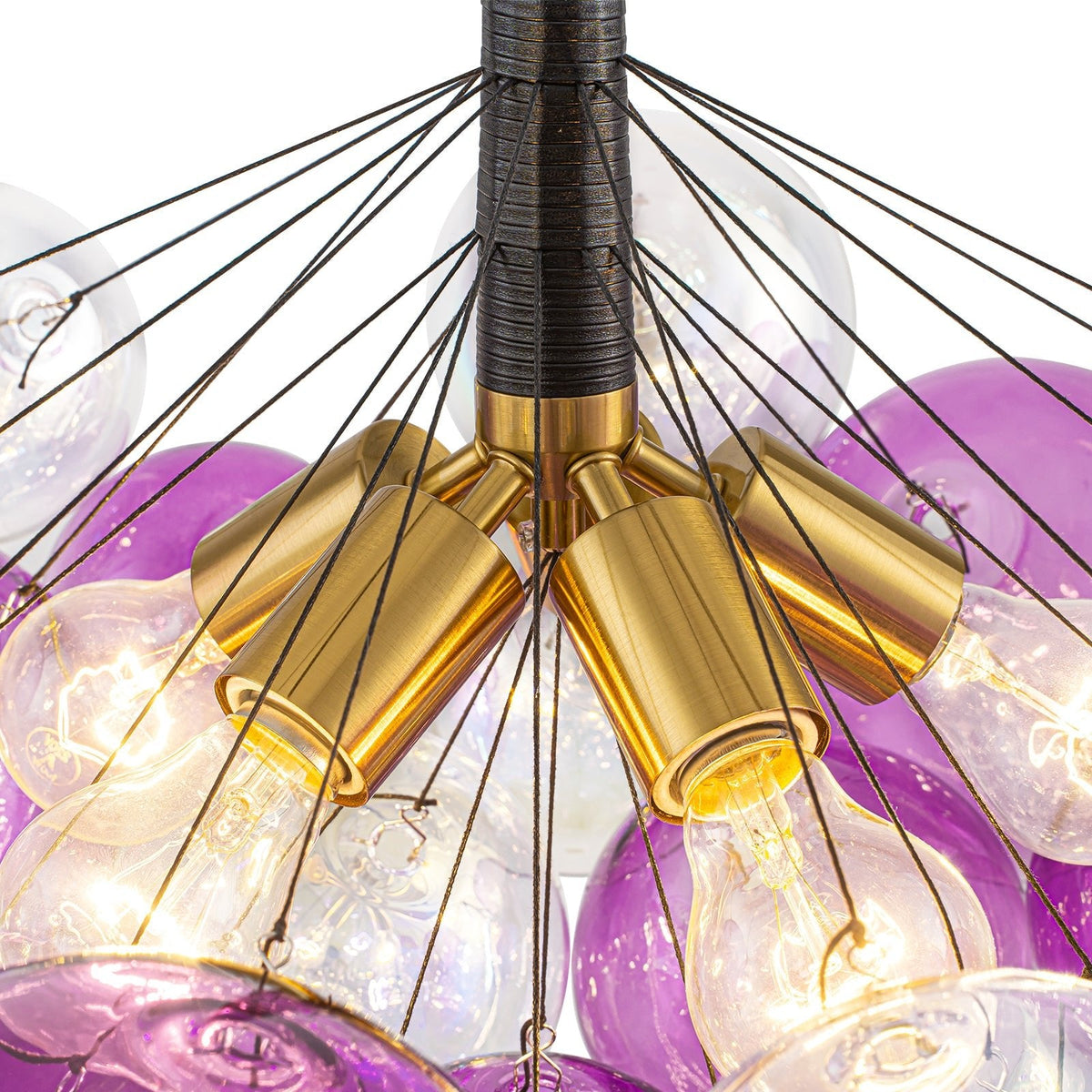 Barbie Cluster Sharp Pink Purple Glass Bubble Chandelier