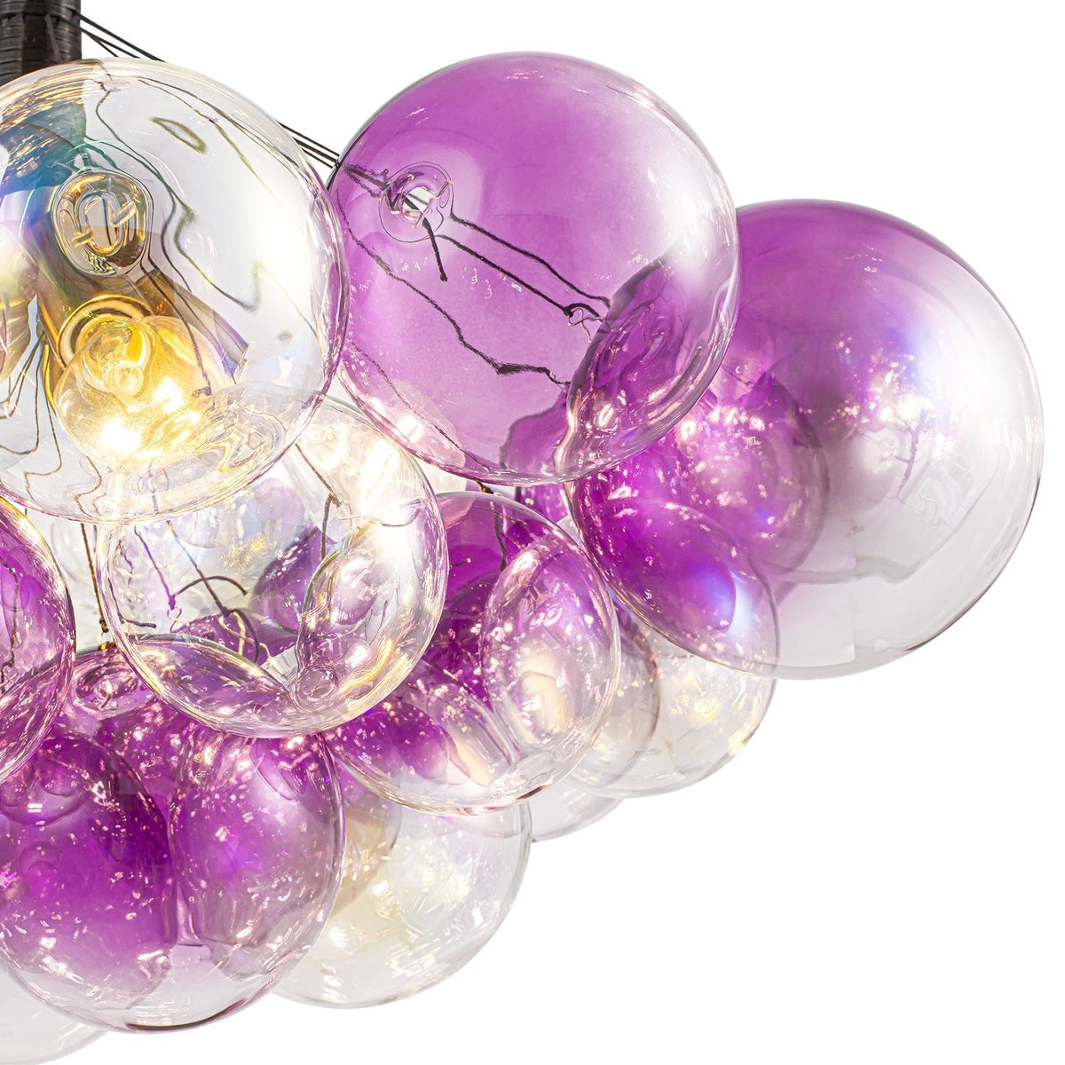 Barbie Cluster Sharp Pink Purple Glass Bubble Chandelier