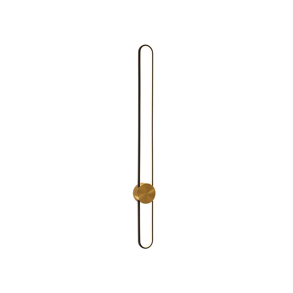 Black Brass Oval Ring Dimmable LED Semi Flush / Wall Light