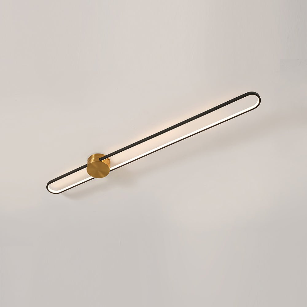 Black Brass Oval Ring Dimmable LED Semi Flush / Wall Light
