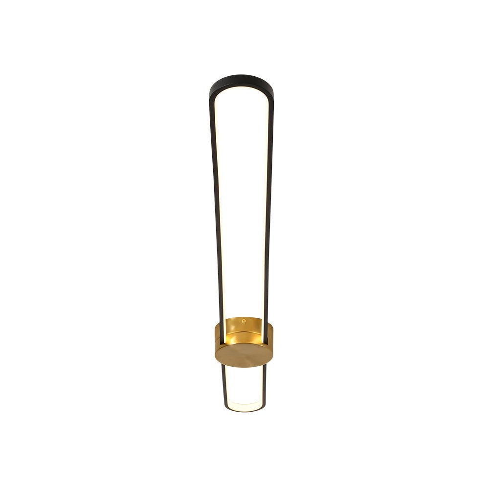 Black Brass Oval Ring Dimmable LED Semi Flush / Wall Light