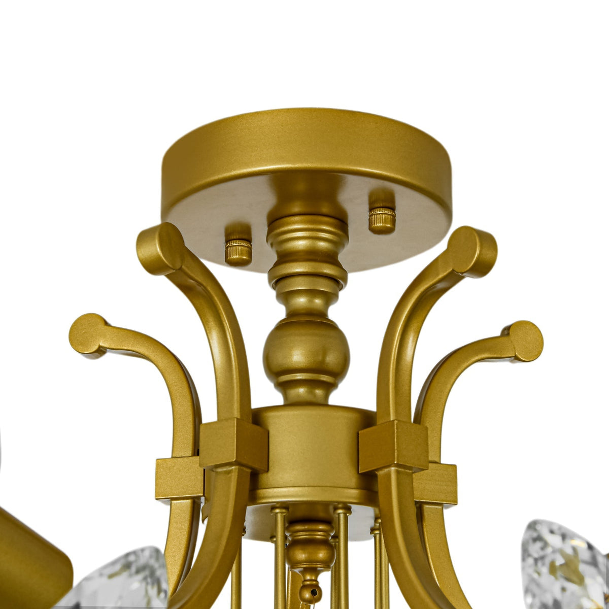 Bloom Glam Crystal Laurel Vine Brass Empire Semi Flush Mount