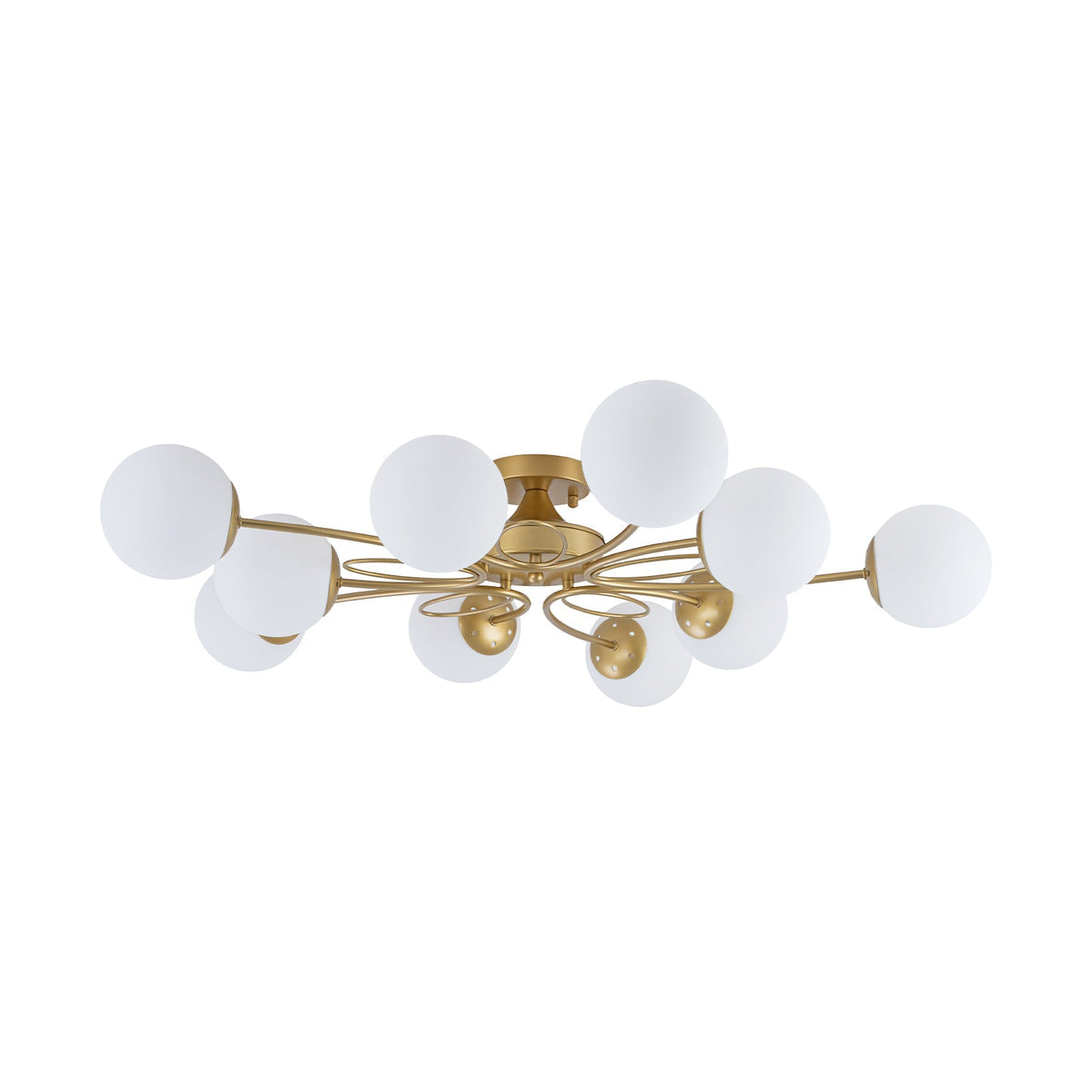Bloom Opal Glass Globe Bubble Semi Flush Chandelier