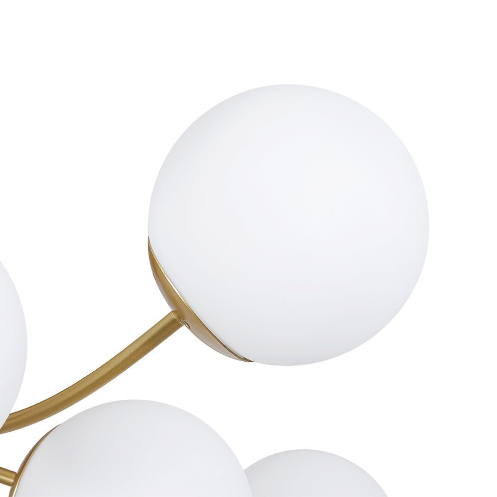 Bloom Tiered Frosted Glass Globe Bubble Semi Flush Chandelier