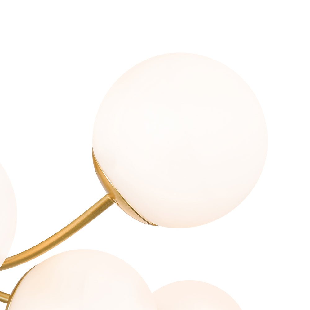 Bloom Tiered Frosted Glass Globe Bubble Semi Flush Chandelier