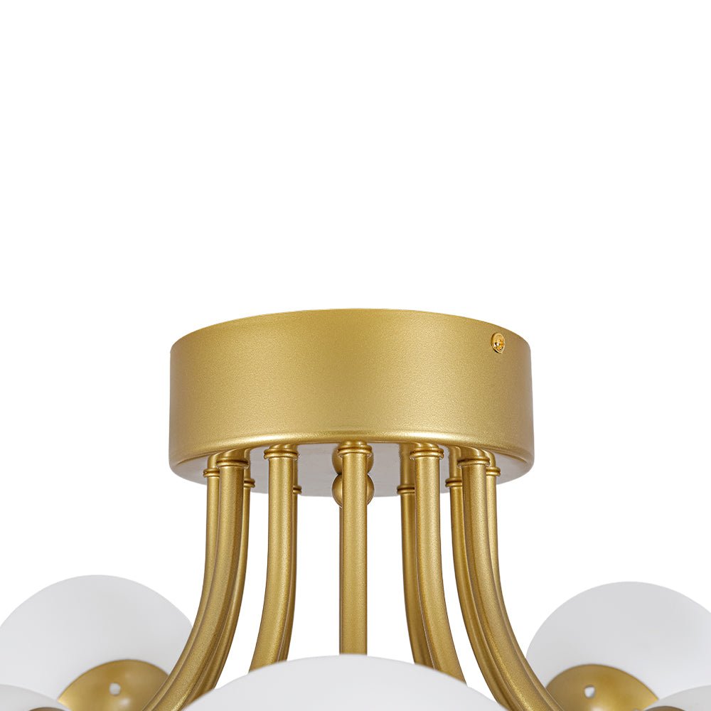 Bloom Tiered Frosted Glass Globe Bubble Semi Flush Chandelier