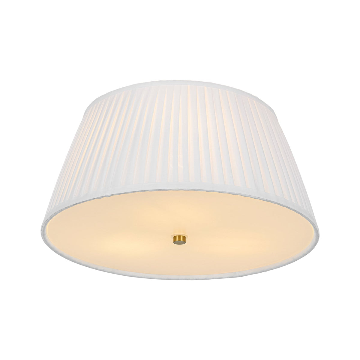 Boho 3-Light Round Pleated Fabric Drum Cage Flush Mount