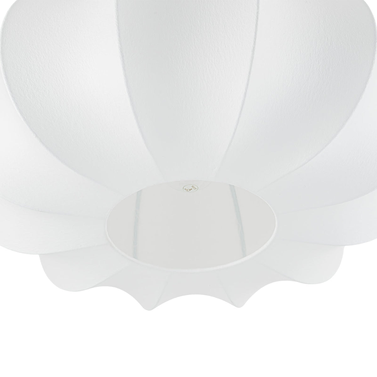 Boho Round White Silk Scalloped Cage Semi Flush Mount