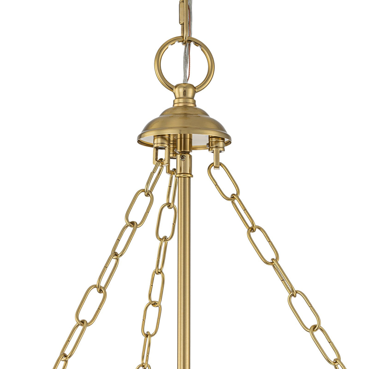 Brass 4-Light Ribbed Glass Bell Jar Lantern Pendant / Semi Flush