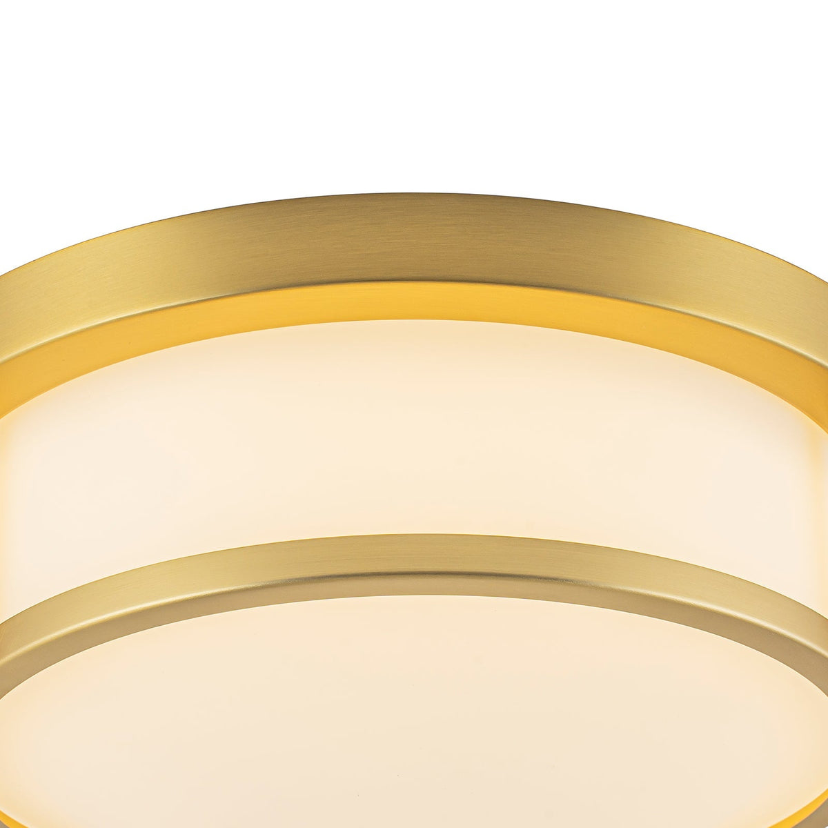 Brass Dimmable LED Round Frosted Glass Drum Ceiling Light