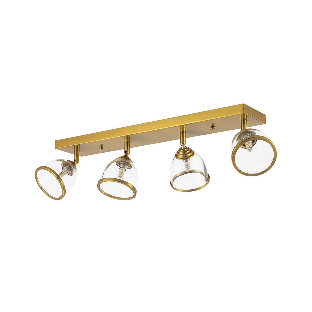 Brass Spotlight Adjustable Glass Bell Linear Semi Flush Track Light
