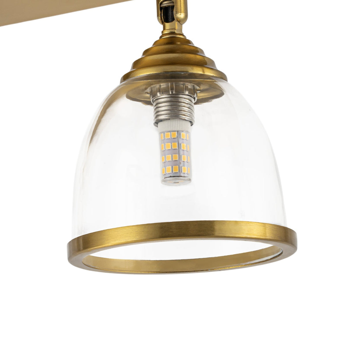 Brass Spotlight Adjustable Glass Bell Linear Semi Flush Track Light