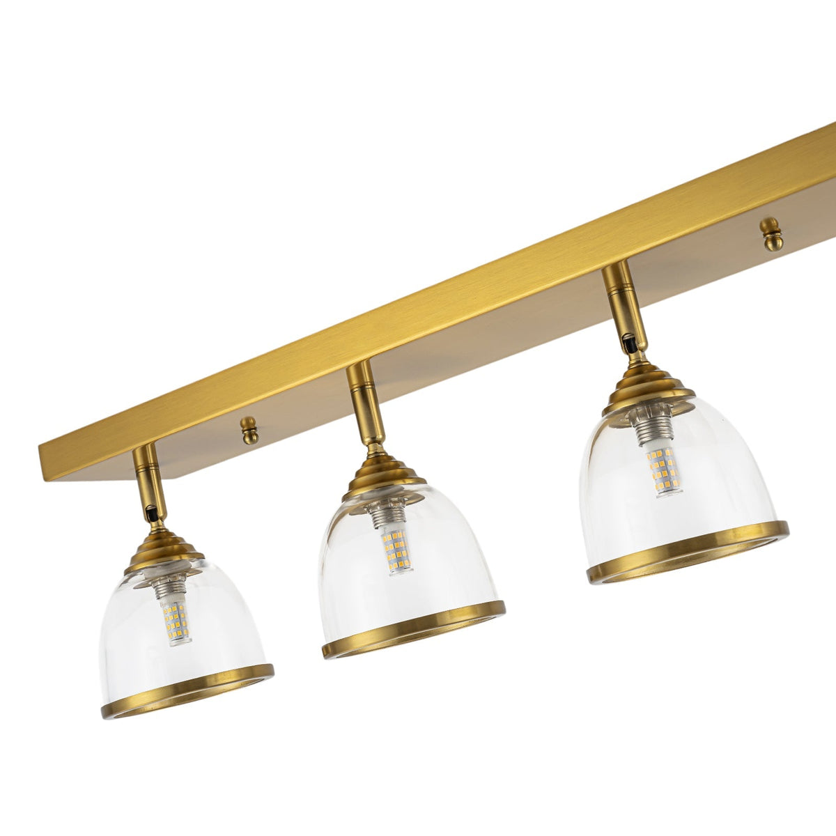 Brass Spotlight Adjustable Glass Bell Linear Semi Flush Track Light