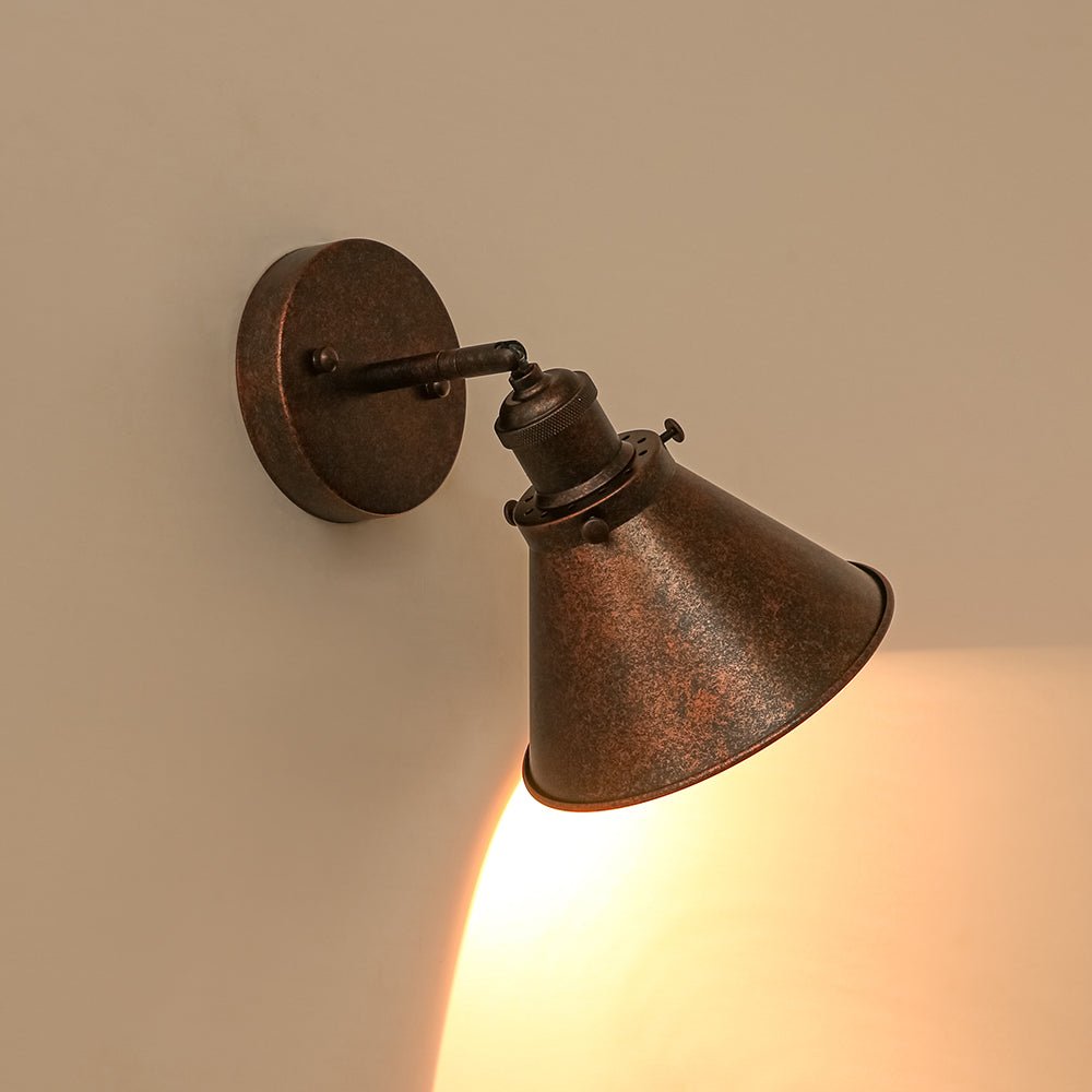 Copper Adjustable Head Cone Wall Sconce Ceiling Light