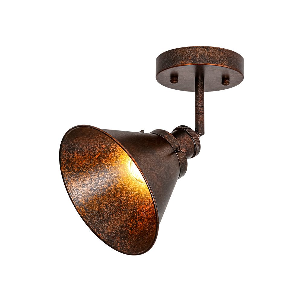 Copper Adjustable Head Cone Wall Sconce Ceiling Light