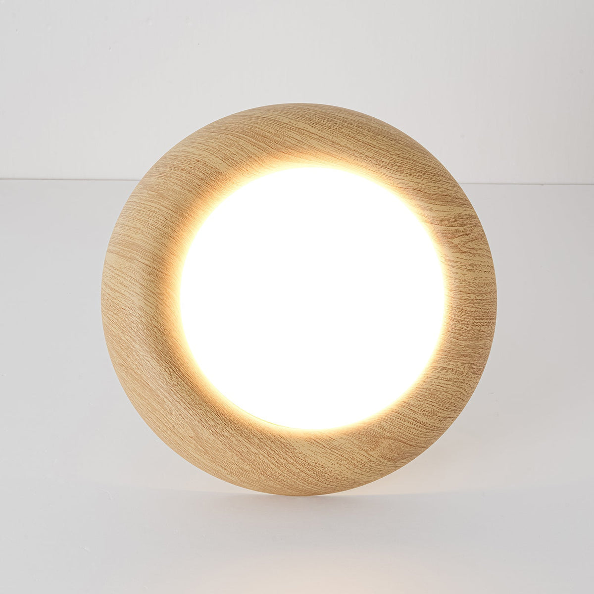 Crater Rustic Wood Grain Dimmable LED Flush Mount Light