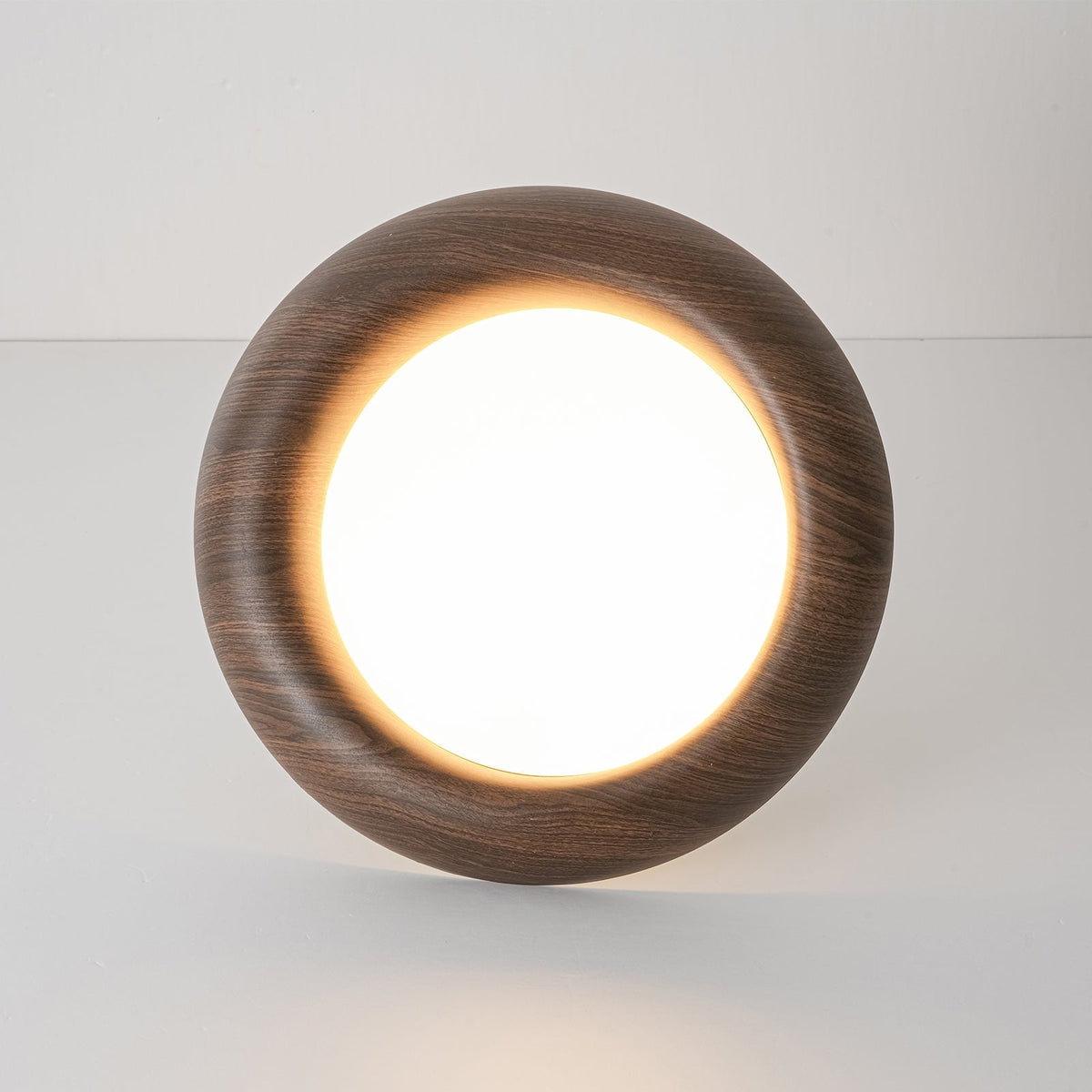 Crater Rustic Wood Grain Dimmable LED Flush Mount Light