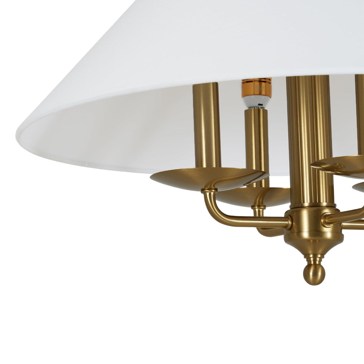 French 4-Light Candle Style Fabric Conical Cage Pendant