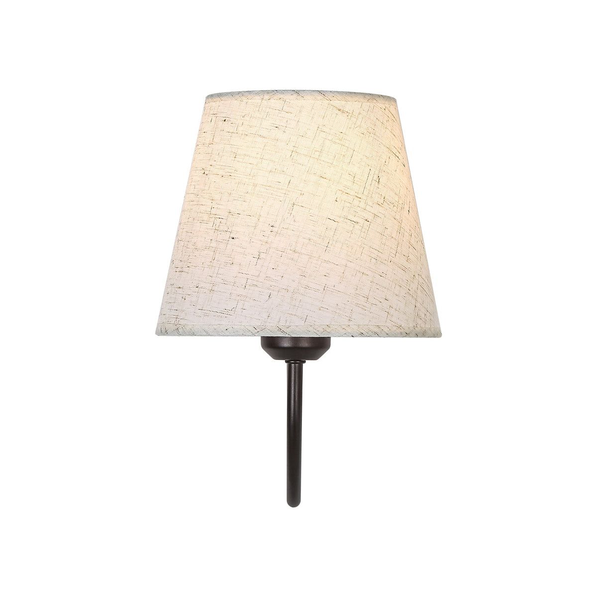 French Country 1-Light Beige Fabric Cone Armed Wall Sconce