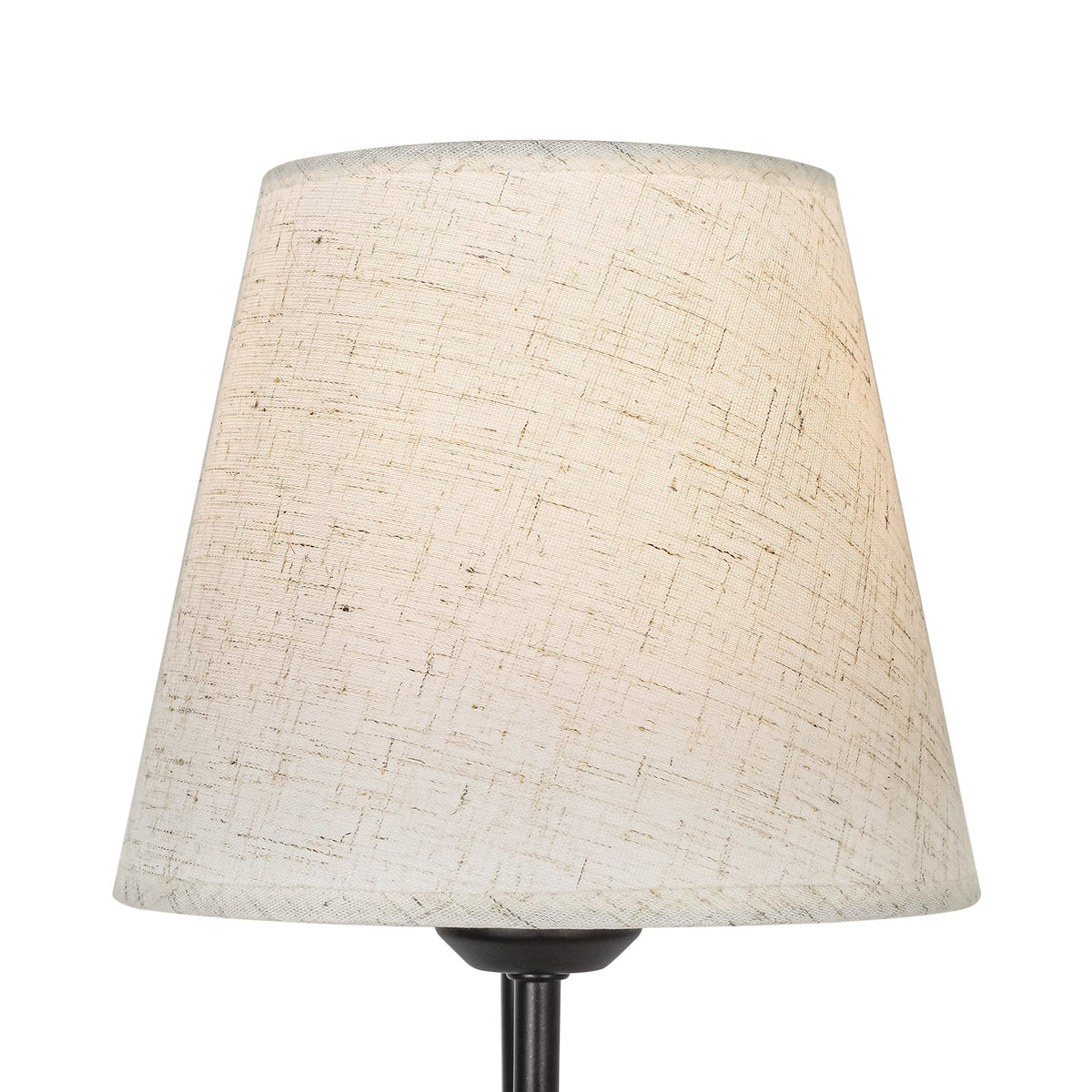 French Country 1-Light Beige Fabric Cone Armed Wall Sconce