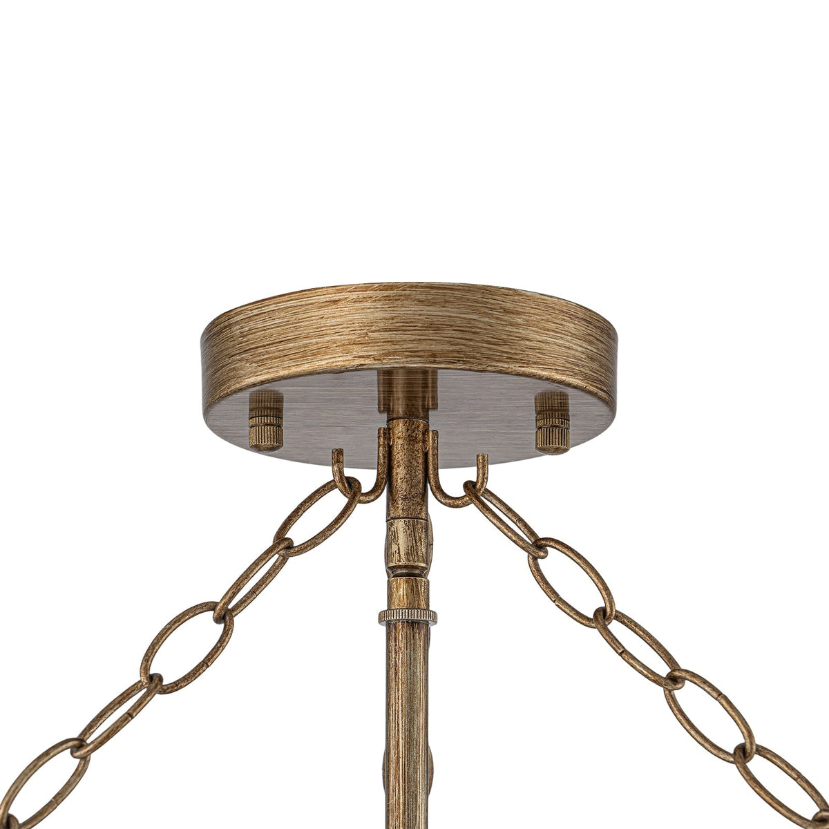 French Country Antique Round Crystal Cage Semi Flush Mount