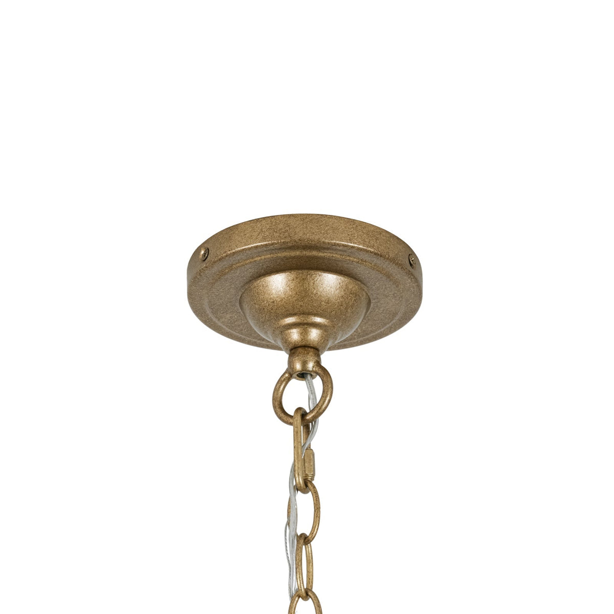 French Distressed Gold Candle Arch Square Lantern Chandelier
