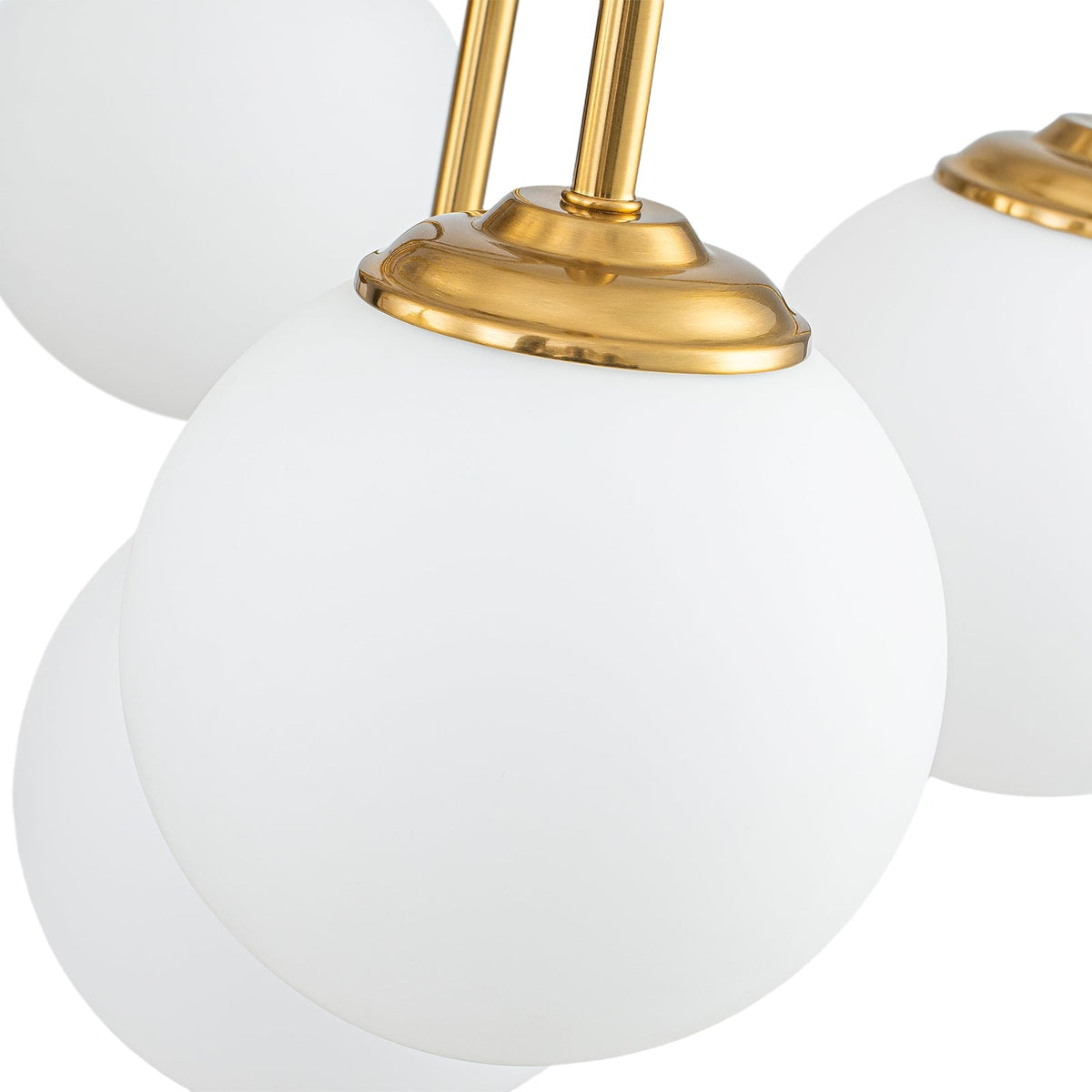 Funky 10-Light Tiered Round Opal Glass Globe Bubble Chandelier