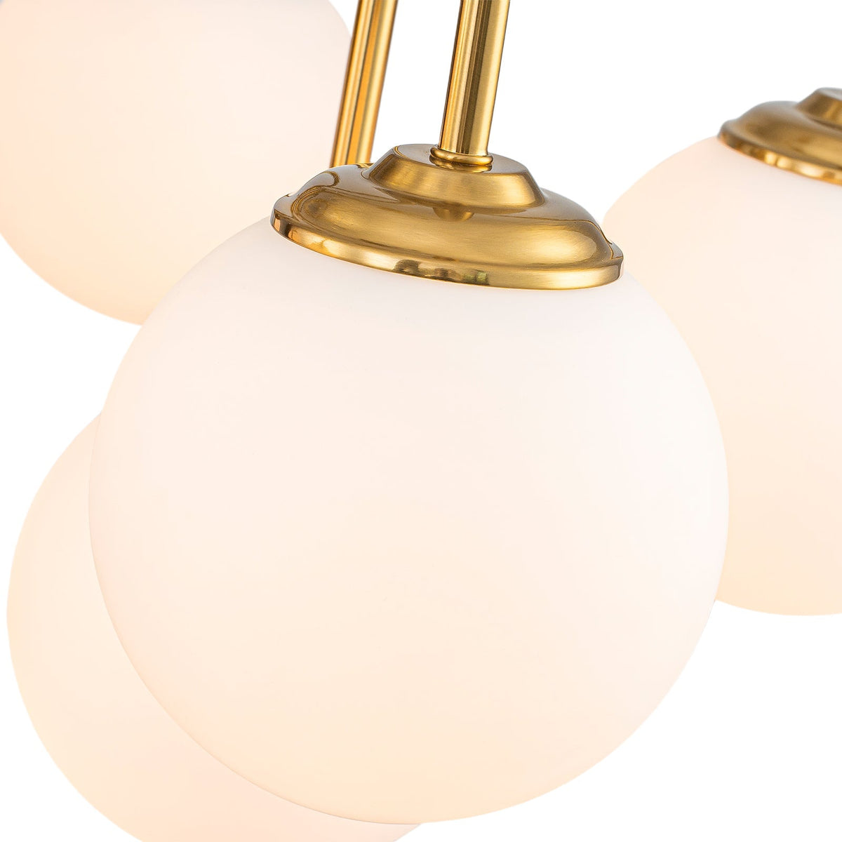 Funky 10-Light Tiered Round Opal Glass Globe Bubble Chandelier