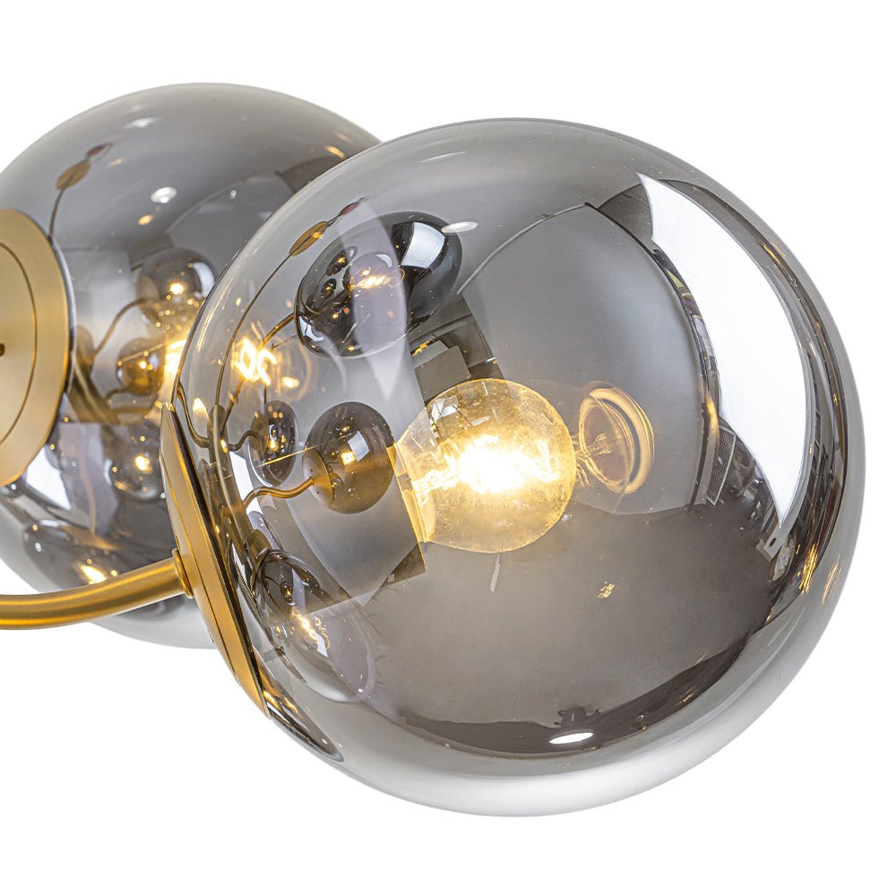 Glam Dark Pearl Smoked Glass Globe Bubble Sputnik Chandelier