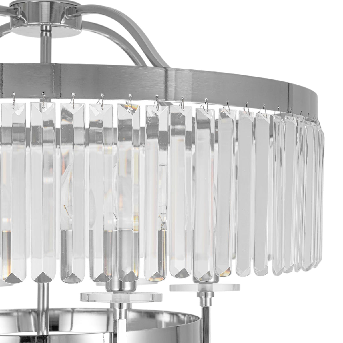 Glam Luxury 6-Light Faceted Crystal Round Cage Chandelier