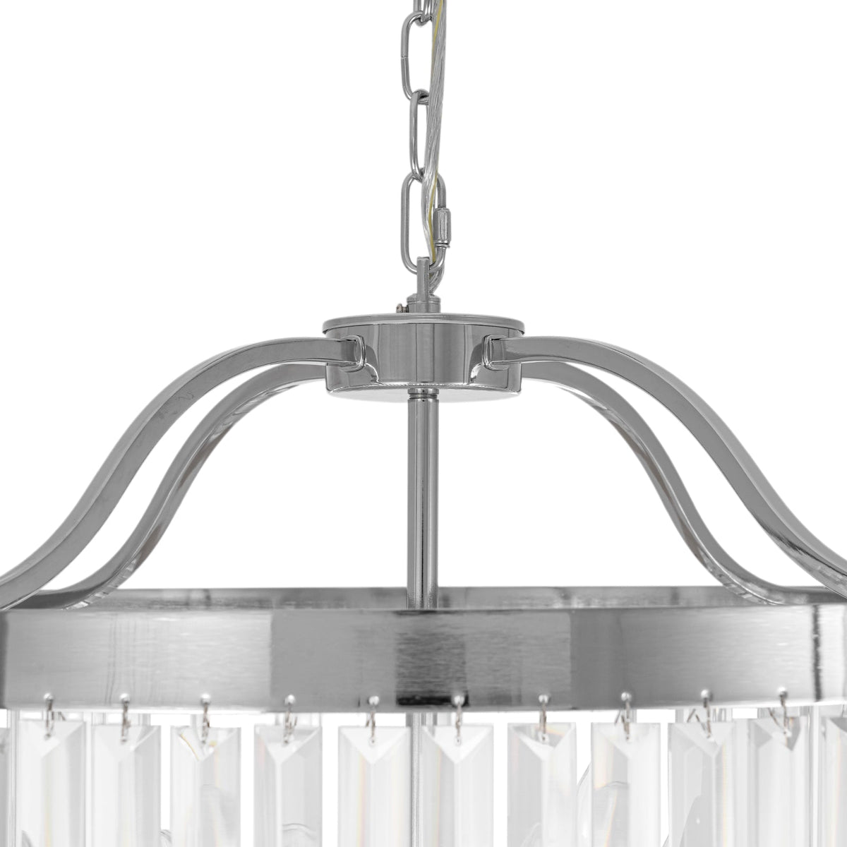 Glam Luxury 6-Light Faceted Crystal Round Cage Chandelier