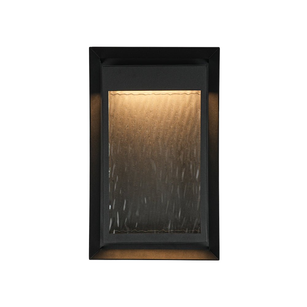 IP23 Rippled Glass Rectangle Dimmable LED Outdoor Wall Lantern