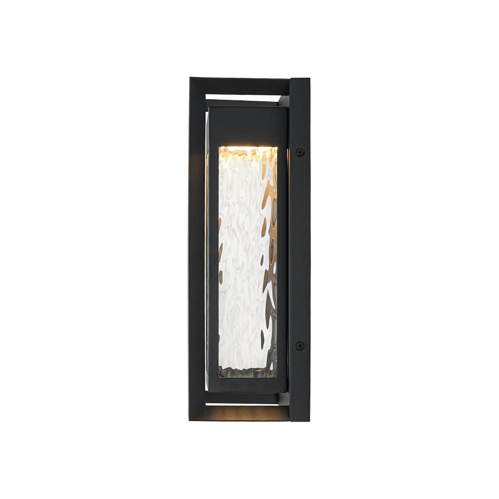 IP23 Rippled Glass Rectangle Dimmable LED Outdoor Wall Lantern