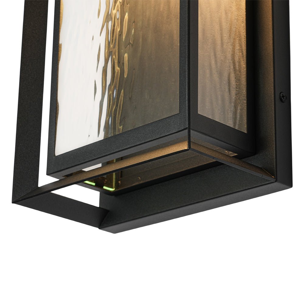 IP23 Rippled Glass Rectangle Dimmable LED Outdoor Wall Lantern