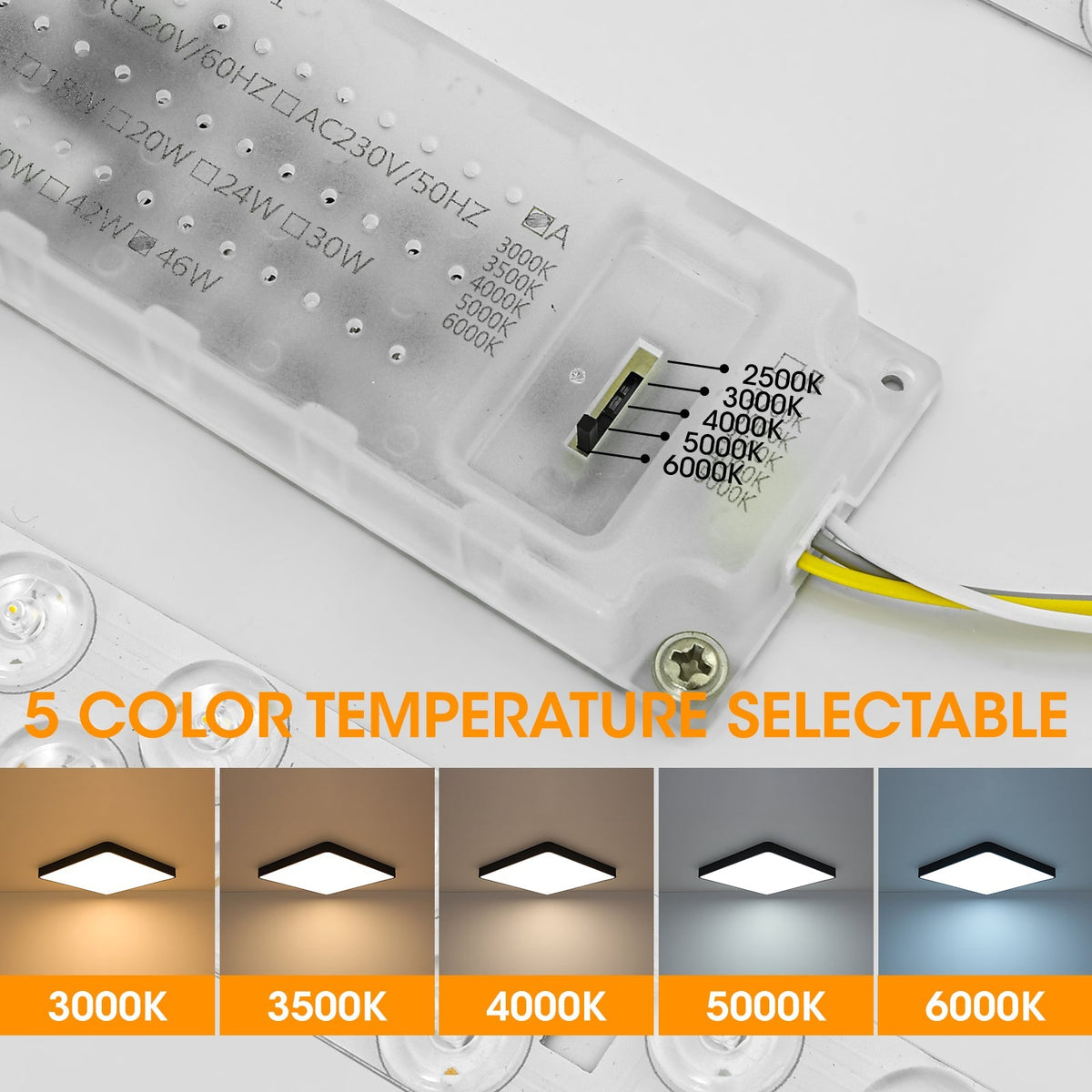 Minimalist Dimmable LED Square Flush Mount Ceiling Light