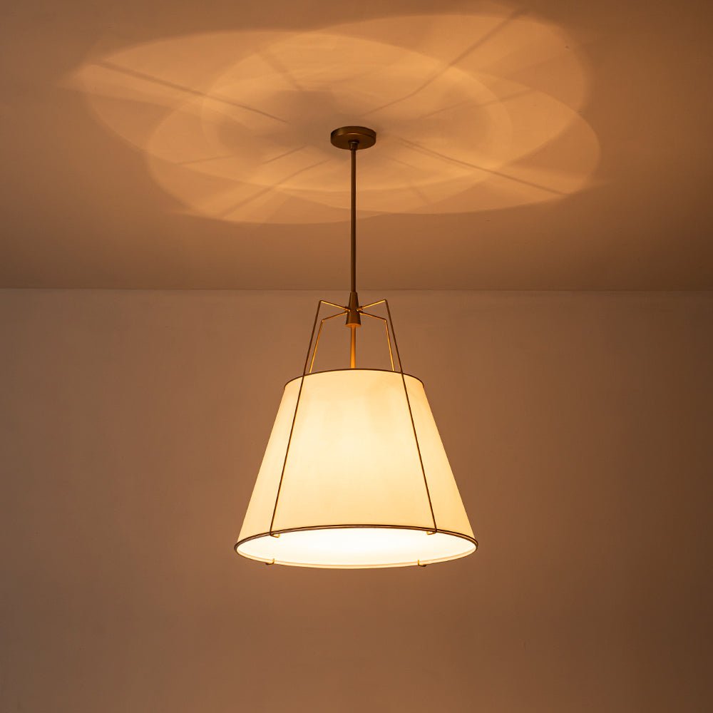(OpenBox) Modern Fabric Conical Drum Cage Pendant Light