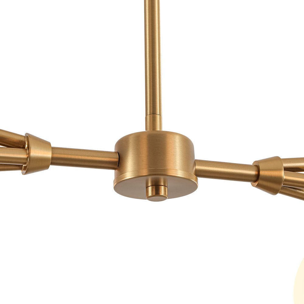 Shine Opal Glass Globe Linear Branch Island Chandelier