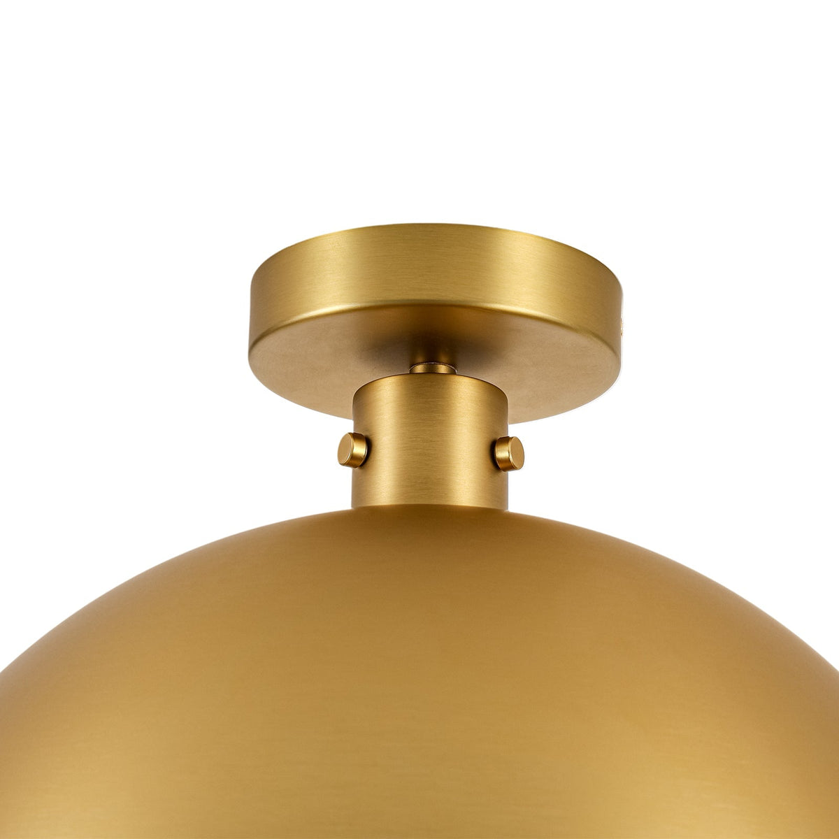 Vintage Brass 1-Light Iron Dome Flush Mount Light